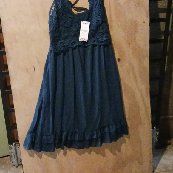 Feager Women Lace V Neck Dresses Chiffon Cami Adjustable Spaghetti Strap - Picture 2 of 5